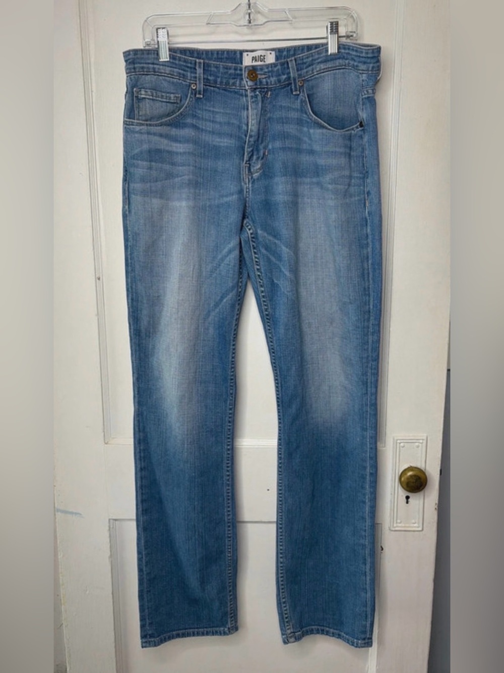 PAIGE Normandie Men’s Jeans Size 34 Inseam 32 Light Blue Straight